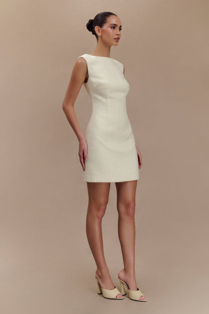 Mini-robe en bouclette texturée Angela - Ivoire