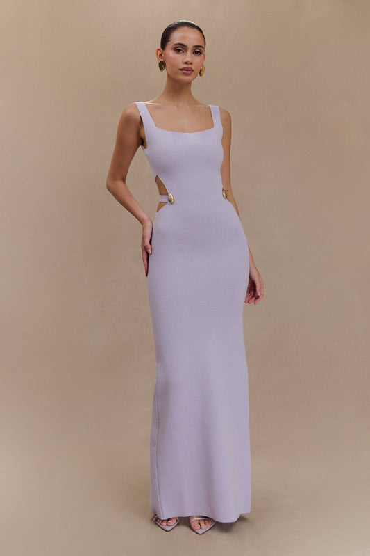 Robe Maxi Tricotée à Découpes Alysanne - Lilas