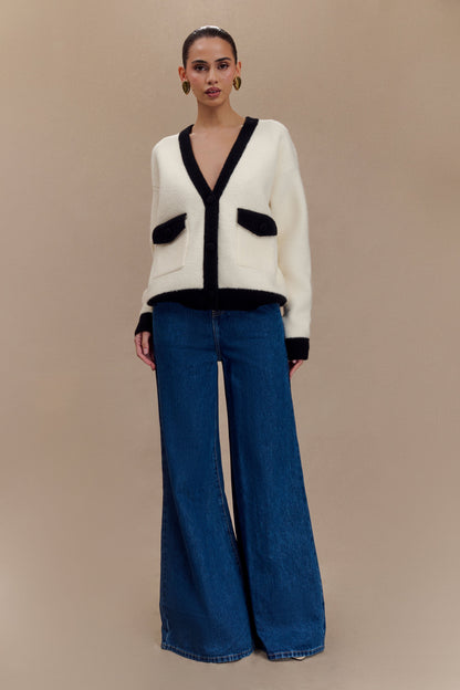 Jean flare à large jambe Jen - Bleu foncé