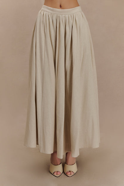 Jupe Maxi A-Line en Lin Clarence - Naturel