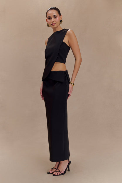 Top asymétrique sans manches pour tailleur Astrid - Noir