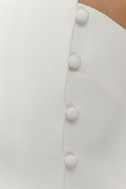 Top asymétrique sans manches pour tailleur Astrid - Blanc