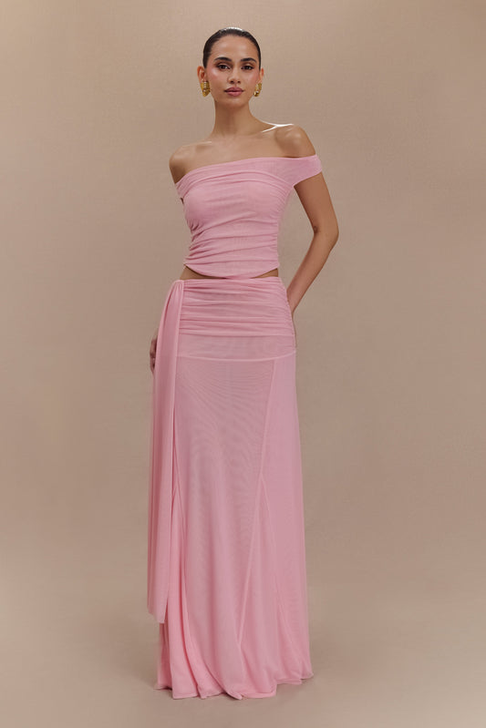 Jupe Maxi en Maille Arna - Rose Bonbon