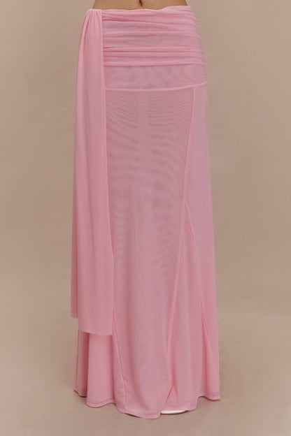 Jupe Maxi en Maille Arna - Rose Bonbon
