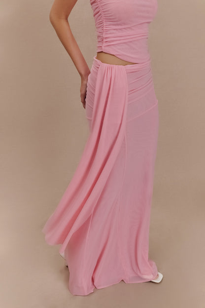 Jupe Maxi en Maille Arna - Rose Bonbon