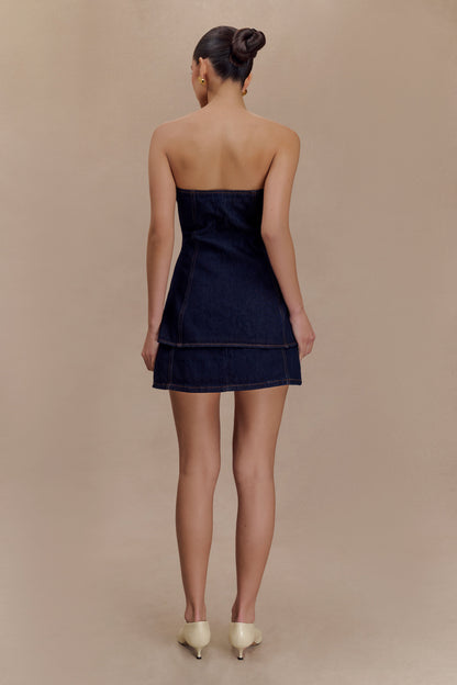 Rosalyn Mini Jupette en Jean - Bleu Indigo