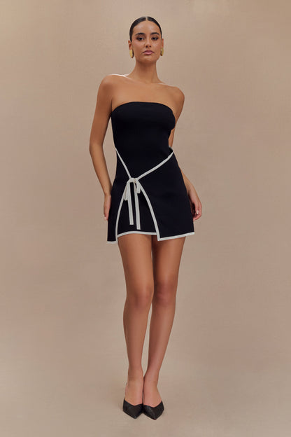 Rian Mini-robe en tricot sans bretelles - Noir