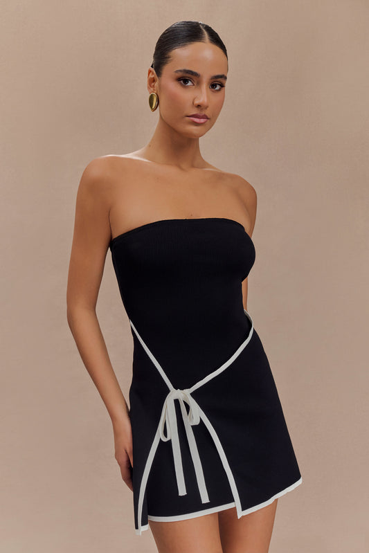 Rian Mini-robe en tricot sans bretelles - Noir