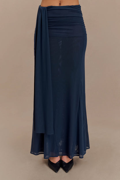 Jupe Maxi en Maille Arna - Bleu Nuit