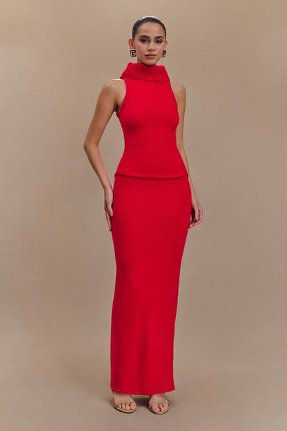 Jupe Maxi Tricot Elise - Rouge