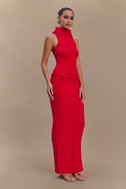 Jupe Maxi Tricot Elise - Rouge