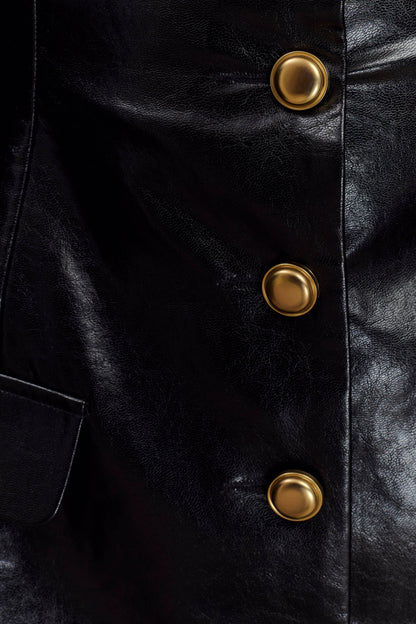 Nancy Mini-robe en simili cuir - Noir
