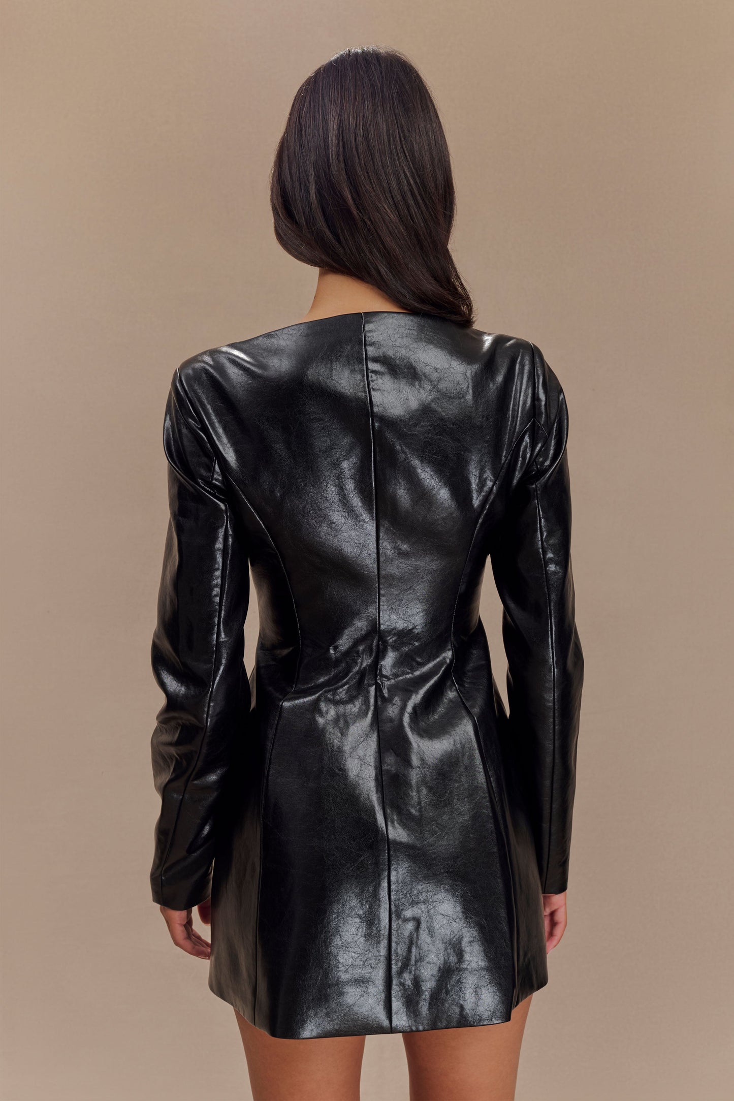 Nancy Mini-robe en simili cuir - Noir