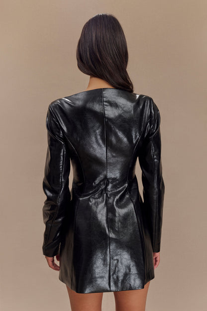 Nancy Mini-robe en simili cuir - Noir