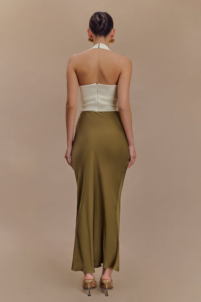 Jupe Maxi Asymétrique en Satin Nicola - Basil