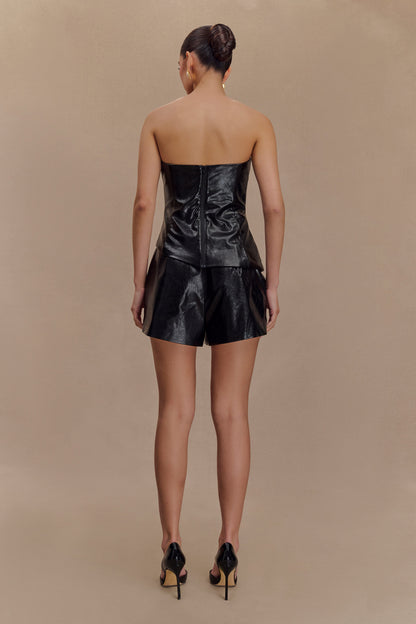 Shorts en simili cuir Arabelle - Noir
