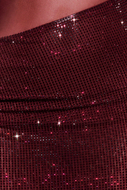 Robe Maxi à épaules dénudées Nash Diamante - Brun-rouge