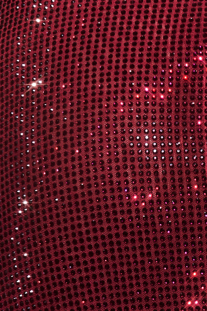 Genie Diamante Robe Midi à Décolleté Croisé - Brun-Rouge