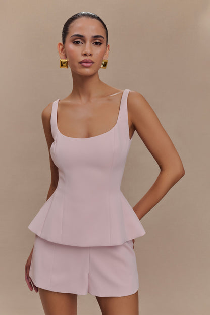 Top à peplum Korrie - Rose poudré