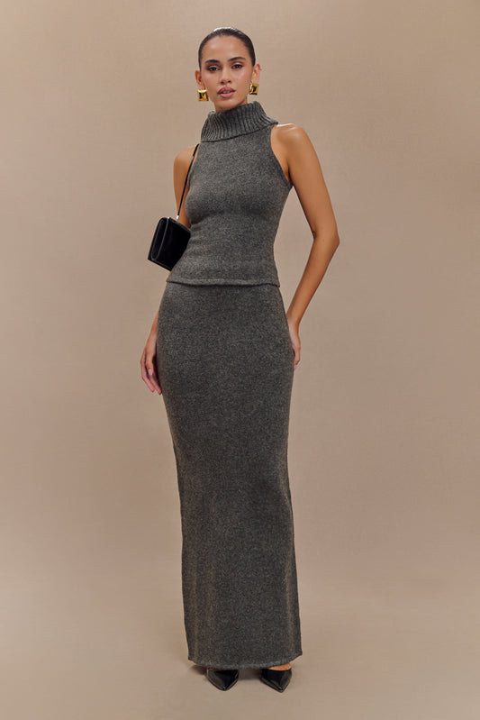 Jupe Maxi Tricot Elise - Gris Anthracite