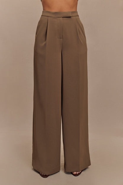 Pantalon large Faith Suiting - Brun Cacao