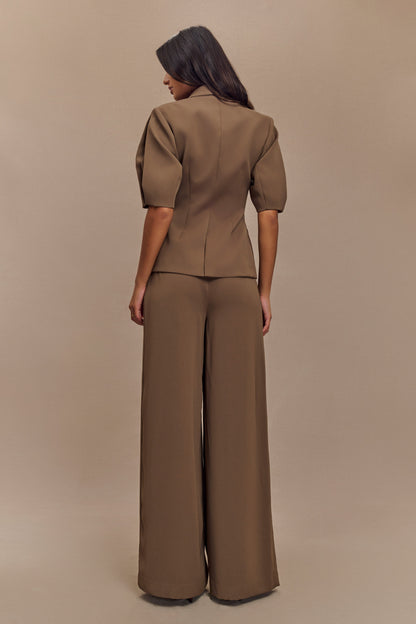Pantalon large Faith Suiting - Brun Cacao