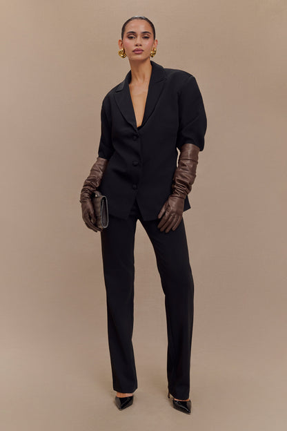 Gants en simili cuir Jasper, longueur coude - Chocolat noir
