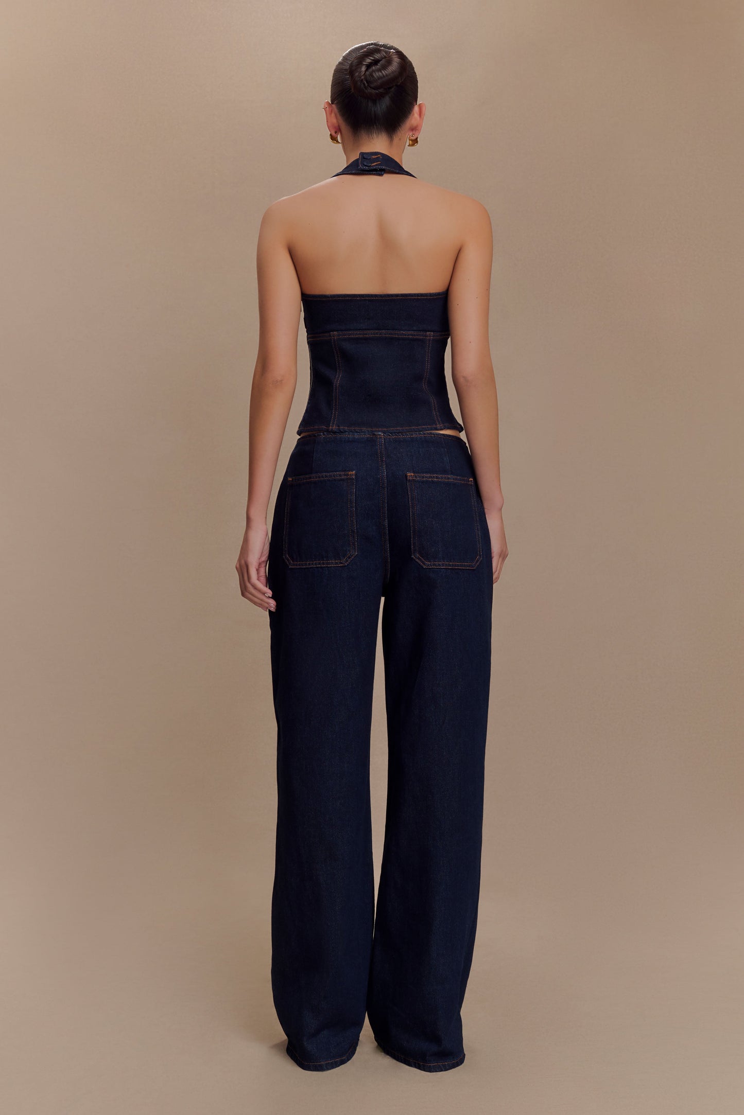 Haut en jean Dayna à porter en bandoulière - Bleu indigo