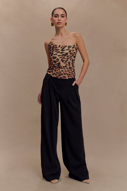 Pantalon large à plis Jacqueline - Noir