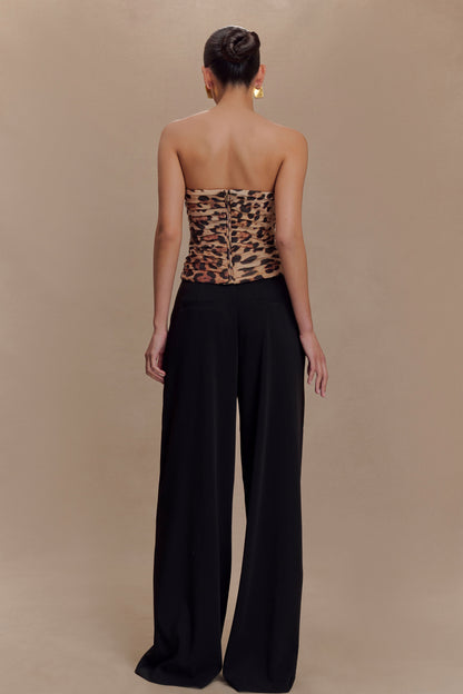 Pantalon large à plis Jacqueline - Noir