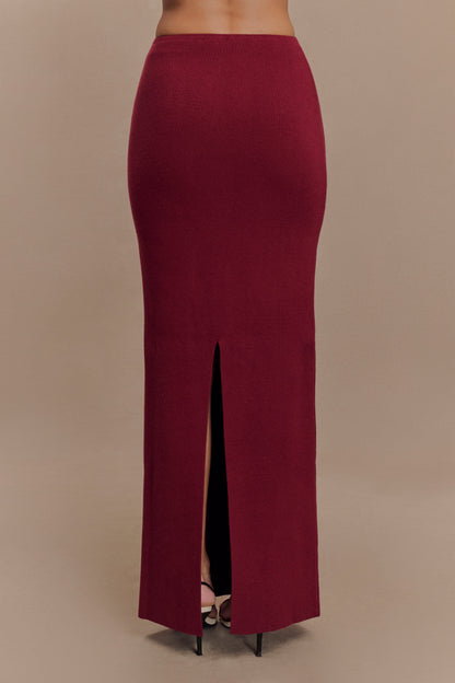 Jupe Maxi Tricot Kyle - Rouge Cerise