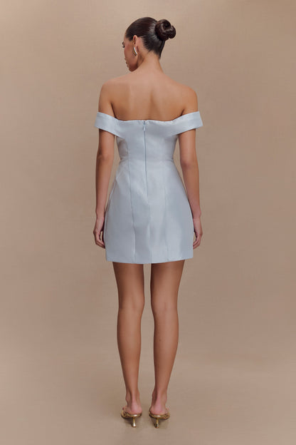 Mini-robe Diana à épaules dénudées - Bleu bébé poudré