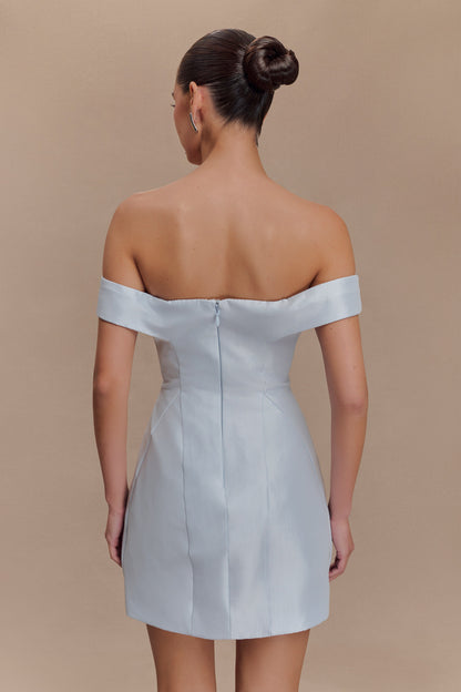 Mini-robe Diana à épaules dénudées - Bleu bébé poudré