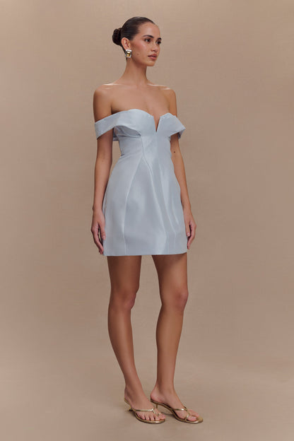 Mini-robe Diana à épaules dénudées - Bleu bébé poudré