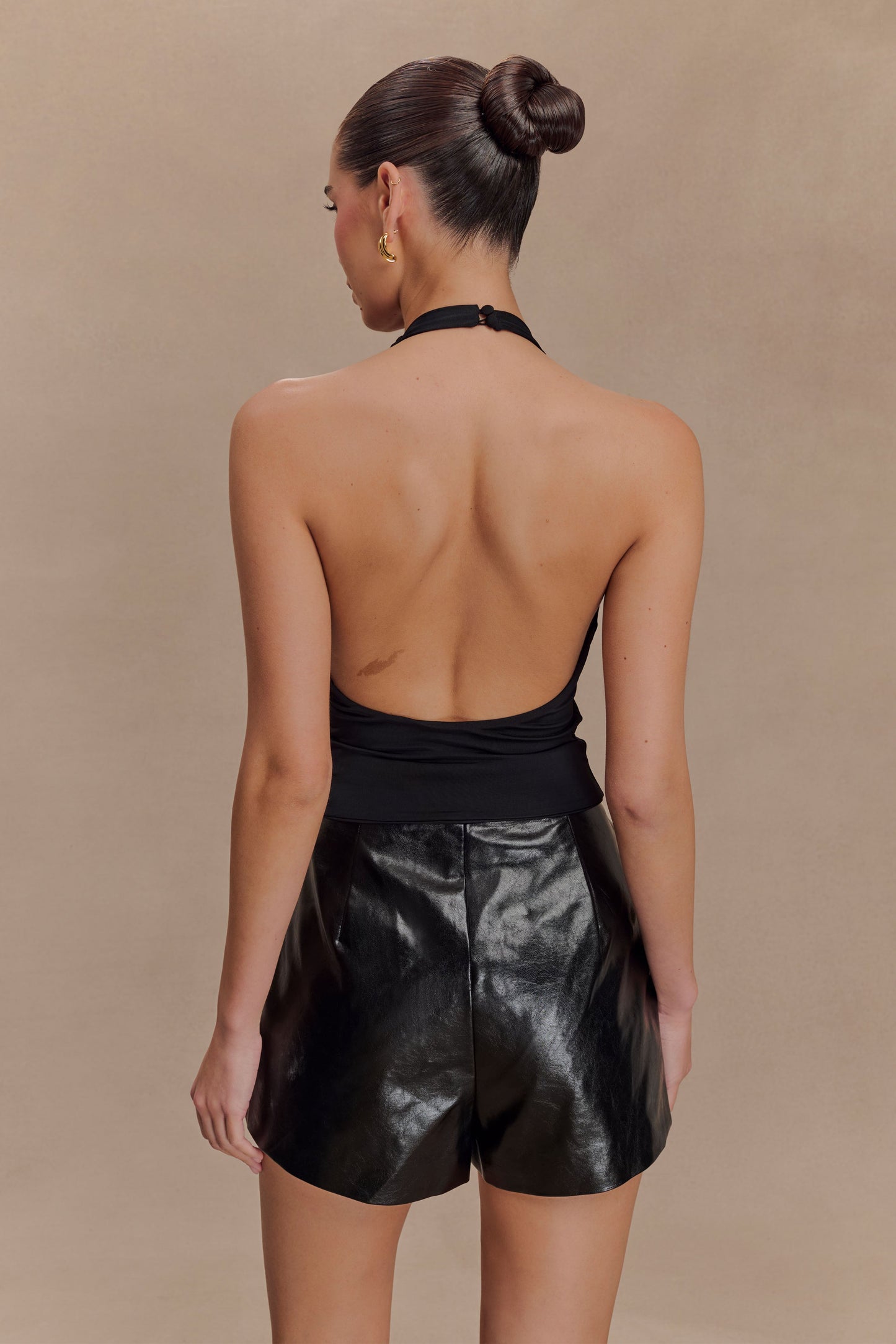 Halter-top à volants Linda Slinky - Noir