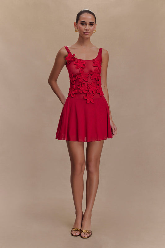 Mini-robe en maille Melanie à motifs floraux - Ruby