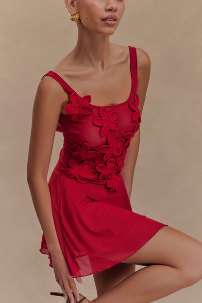 Mini-robe en maille Melanie à motifs floraux - Ruby