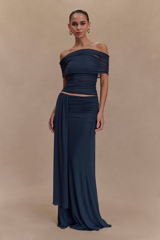 Jupe Maxi en Maille Arna - Bleu Nuit