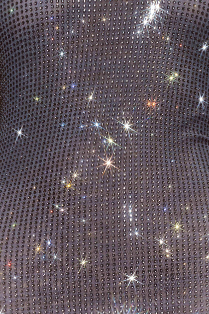 Marcia Diamante Robe Maxi à Manches Longues - Gris Anthracite