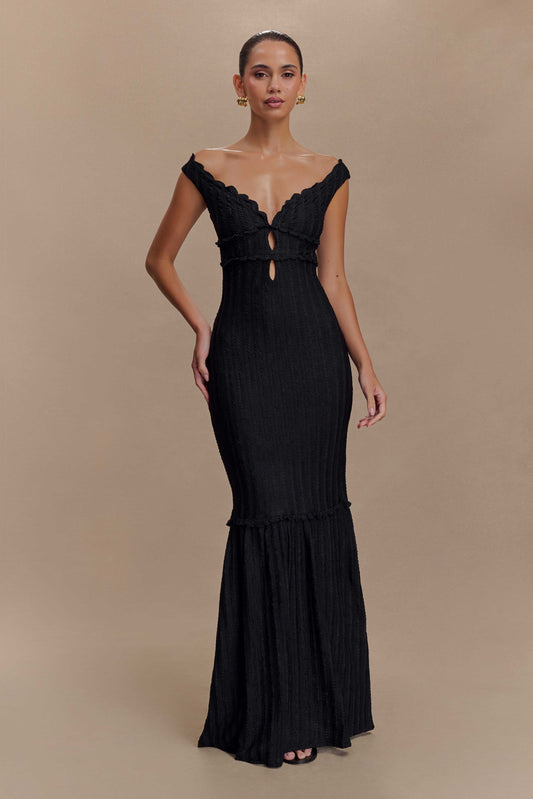Robe Maxi Décolletée Natalie - Noir