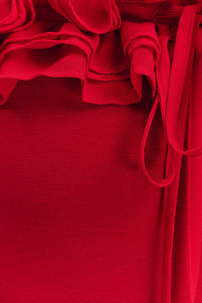 Robe Maxi Nova à Volants et Épaulettes - Rubis