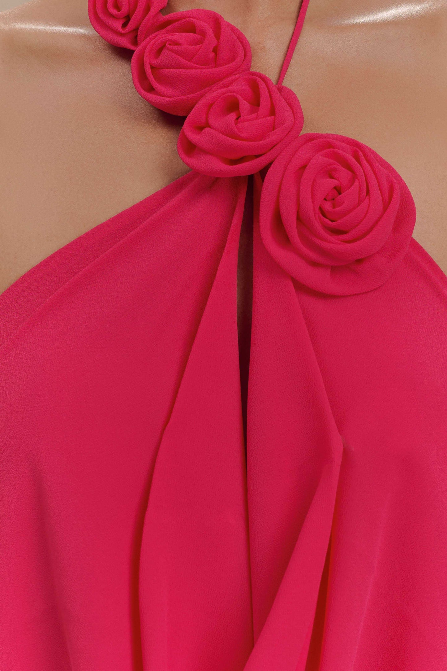 Robe Maxi Col Chandail Rosalia - Framboise
