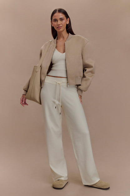 Pantalon large en tricot Natalya - Ivoire