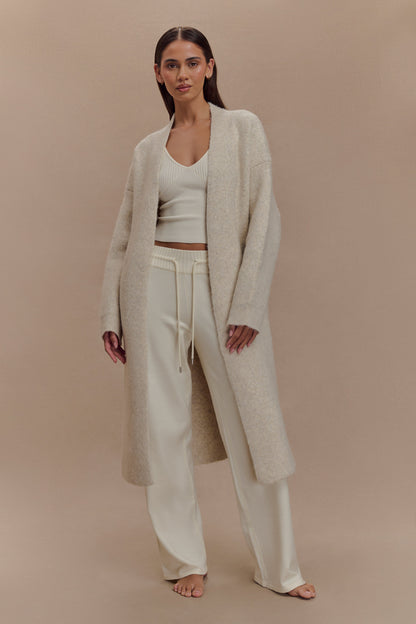 Cardigan Maxi Tricot Benson - Gris Crème