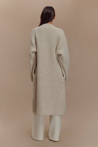 Cardigan Maxi Tricot Benson - Gris Crème