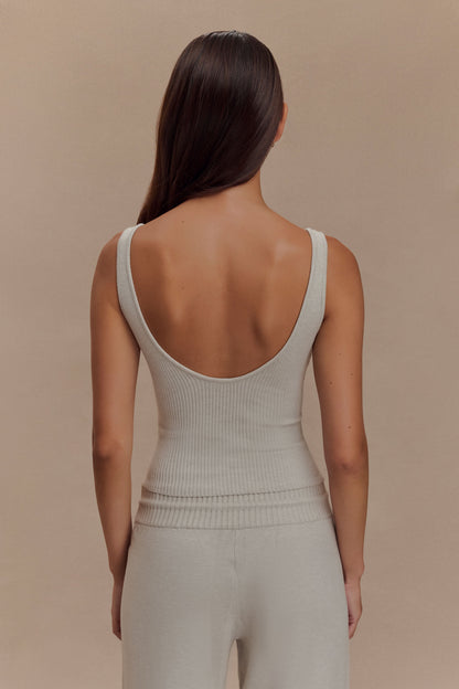 Débardeur côtelé en tricot Natalya - Gris chiné
