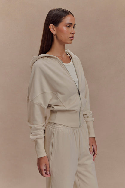 Sweat à capuche zippé Blake - Gris pierre