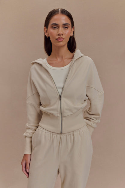 Sweat à capuche zippé Blake - Gris pierre