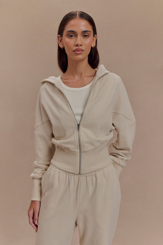 Sweat à capuche zippé Blake - Gris pierre