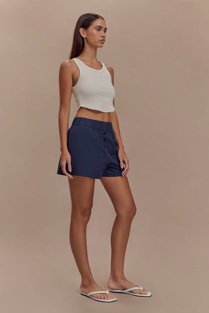 Shorts décontractés en coton Johanna - Bleu marine